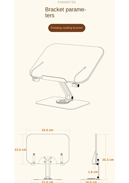 Okumak Için Kitap Standı, 360° Dönen Taban ve Sayfa Klipsli Ayarlanabilir Braket, Katlanabilir Masaüstü (Yurt Dışından) fırsatları