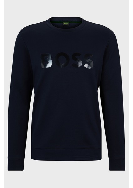 Logolu Pamuklu Bisiklet Yaka Relaxed Fit Sweat Erkek Sweat 50501198 402 indirimleri