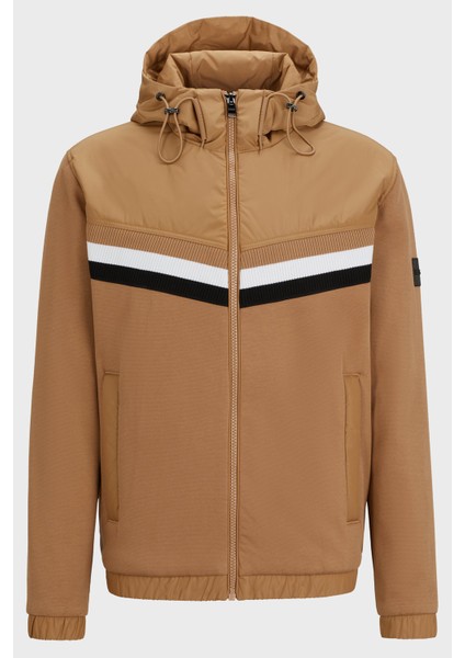 Çizgili Fermuarlı Pamuk Karışımlı Regular Fit Kapüşonlu Sweat Erkek Sweat 50501673 260 indirimleri