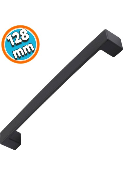 Mutfak Kulpu Çekmece Dolap Kapak Kulbu Metal Kulp Mobilya Dolabı Kulpları 128 mm Siyah