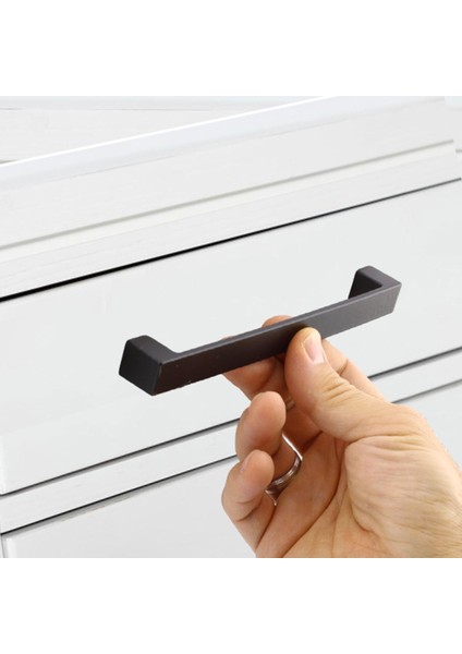 Mutfak Kulpu Çekmece Dolap Kapak Kulbu Metal Kulp Mobilya Dolabı Kulpları 128 mm Siyah fiyatları