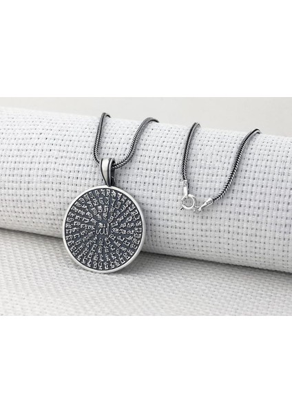 Allah'ın 99 Ismi Yazılı Esmaül Hüsna 925 Ayar Gümüş Kolye