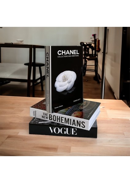 Bohemıans Chanel Vogue 3’lü Dekoratif Kitap Kutu Set