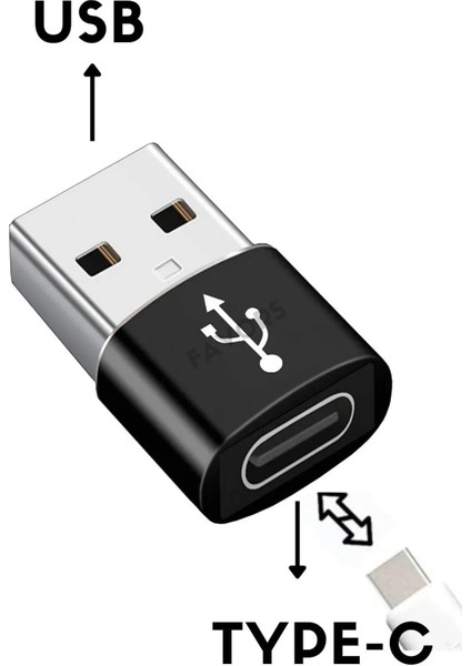 USB To Type-C 3.0 Veri Aktarımı Otg Çevirici Usb'den Type-C'ye Dönüştürücü Adaptör Yüksek Hızlı