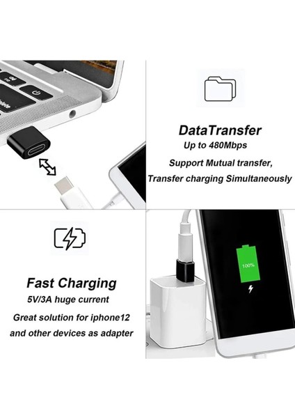 USB To Type-C 3.0 Veri Aktarımı Otg Çevirici Usb'den Type-C'ye Dönüştürücü Adaptör Yüksek Hızlı