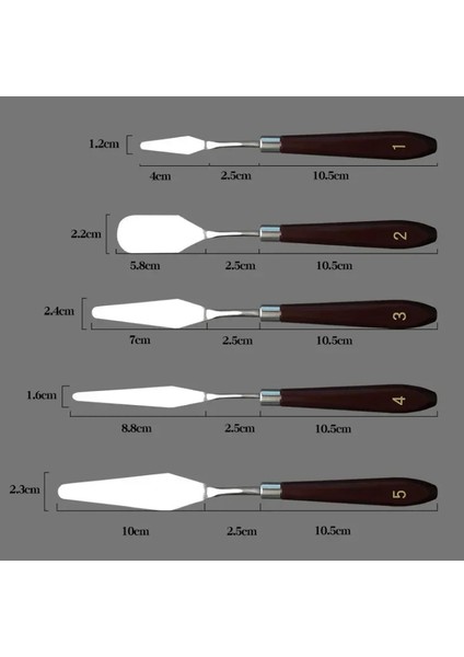 Gen-Of Metal 5 Li Spatula Seti 93-5