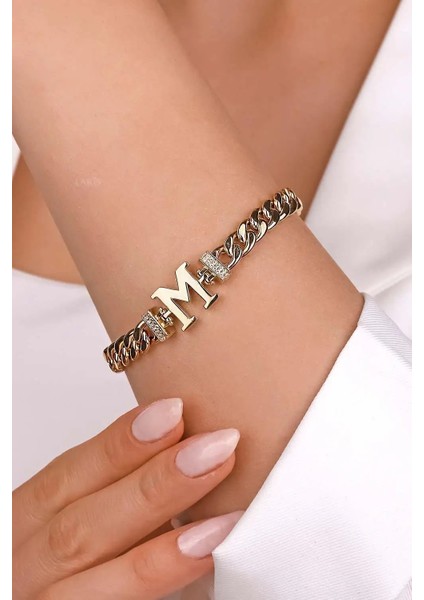 M Harf Altın Bileklik CGKBLK0056