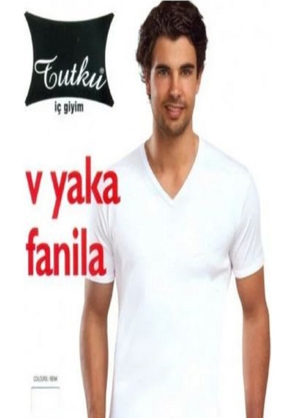 Tutku Beyaz V Yaka Fanila Yarım Kollu(Xl Numara )1 Adet Kaliteli Kullanışlı Uzun Ömürlü