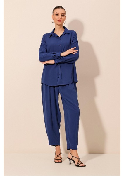 6593 Oversize Ikili Takım - Saks