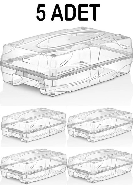 Tiesa Home Plastik 5 Adet Şeffaf Bayan Ayakkabı Saklama Kutusu