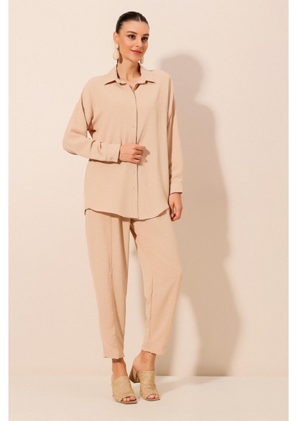 6593 Oversize Ikili Takım - Bej modelleri