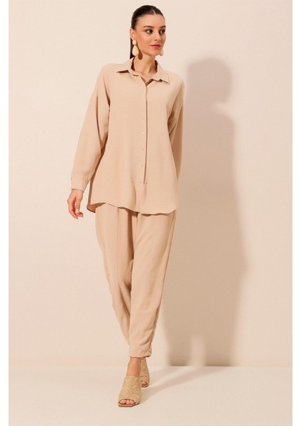 6593 Oversize Ikili Takım - Bej indirimleri