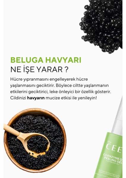 Arındırıcı ve Aydınlatıcı Yüz Peelingi Beluga Havyarı Özlü Coenzyme Q10 100 ml