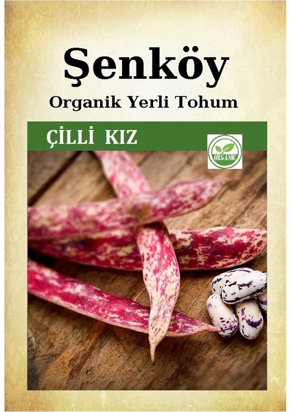 Yerli Çilli Kız Fasulye Tohumu Doğal Ata Tohum Pakette 25 Gr 60 Tohum + Sebze Tohumu