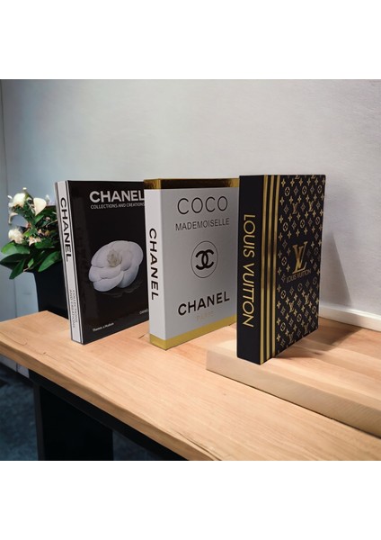 Coco & Chanel & Lv 3’lü Dekoratif Kitap Kutu Set