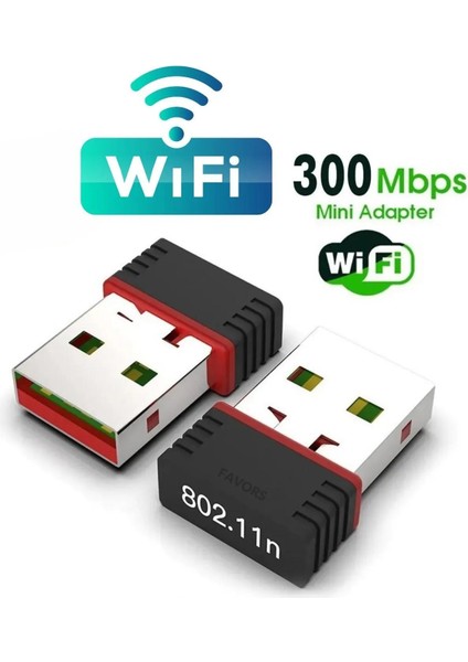 USB Wifi Adaptörü Kablosuz Wifi Internet Alıcı Ağ Kartı Masaüstü Bilgisayar Pc 300 Mbps 802.11N