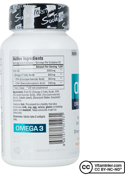 Suda Vitamin Omega 3 Balık Yağı 100 Kapsül