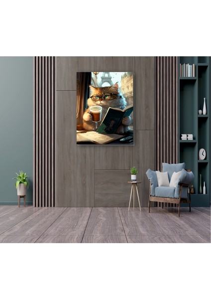Entel Kedi Kanvas Tablo Minimalist, Dekoratif, Soyut, Modern