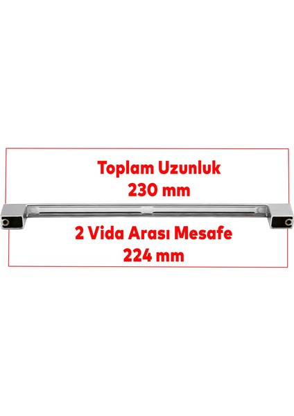 Mobilya Mutfak Dolabı Çekmece Dolap Kapak Kulpu Kulbu Krom 224 mm Metal Kulp fırsatları