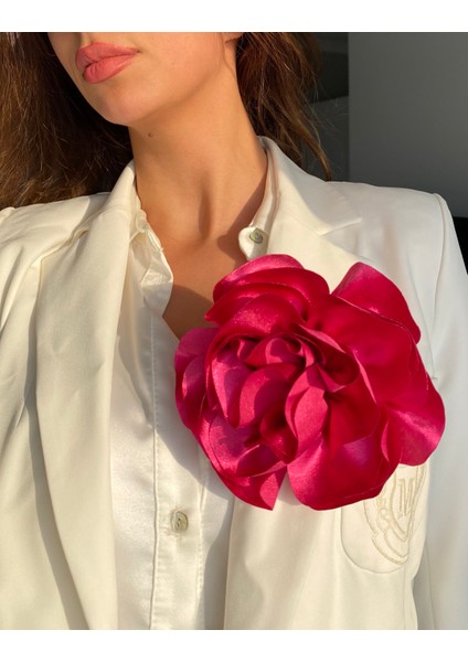 Pink Lady Pinky Lady Fuşya Renk Büyük Çiçek Broş fiyatları