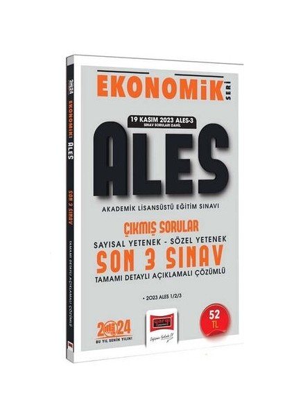 2024 ALES Ekonomik Seri Çıkmış Sorular Tamamı Çözümlü Son 3 Sınav
