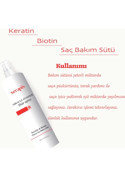 Keratin & Biotin - Onarıcı Saç Bakım Sütü 250 ml modelleri