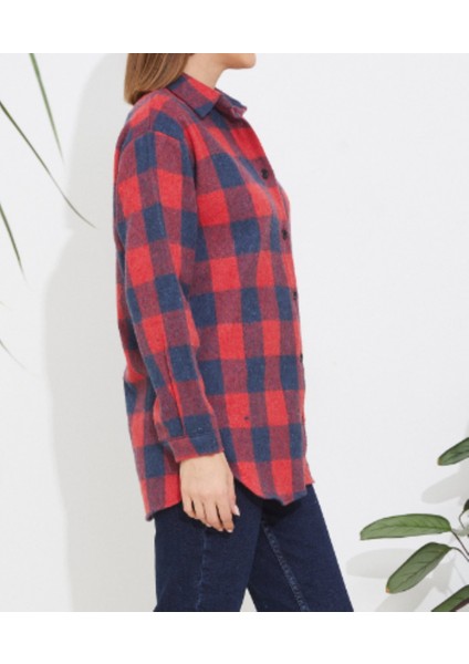 Lacivert Kırmızı Oduncu Ekose Gömlek fırsatları