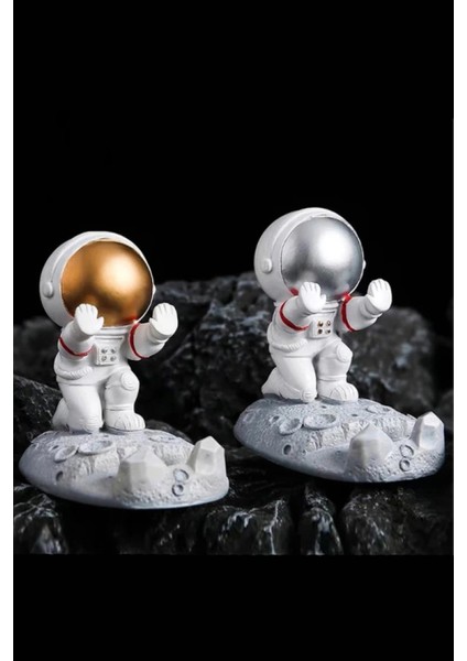 Masaüstü Sevimli Astronot Telefon Tutucu Standı Sağlam Tutunma Sallanmaz Dekoratif Evde Ofiste 1 Ad. fırsatları