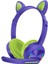 Kırmızı Kablolu Kulaklık Çocuklar Için Bilgisayar 3.5mm Jack Uzun Kablo Mikrofon ile Kedi Kulak Moda Hediyeler Stereo Dizüstü Sevimli LED Aydınlatma (Yurt Dışından) 5
