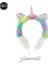 Beyaz Gümüş Köşe Peluş Unicorn Kulaklıklar Kulak Kablolu Kız Çocuklar 1.2 M Uzunluk Kablo 106DB Ses Kulaklık Dizüstü Bilgisayar Mp3 Tablet Pc Için Mikrofon ile (Yurt Dışından) 1