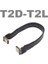 T2D-T2L 60CM Usb2.0 Tip-C Şerit Düz Kablo Emı Kalkan Uzatma Fpc Kablosu USB 2.0 Usb-C 90 Derece Yukarı/aşağı Açılı Konnektör 5cm-3m Tv Pc Için (Yurt Dışından) 1