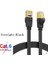 Düz Siyah 5 M 90 Derece Cat6 Düz Ethernet Kablosu 1000 Mbps 250 Mhz Cat6 RJ45 Ağ Ethernet Yama Kablosu Lan Kablosu Bilgisayar Yönlendirici Dizüstü Bilgisayar (Yurt Dışından) 1