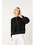 Kadın Siyah Oversize Sweatshirt 4