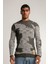 Slim Fit Ters Örgü Ağac Desen Bisiklet Yaka Triko Kazak 2