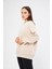 Bej Kadın Oversize Basic Sweatshirt - Karmen 1