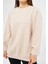 Bej Kadın Oversize Basic Sweatshirt - Karmen 2