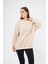 Bej Kadın Oversize Basic Sweatshirt - Karmen 4