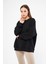 Siyah Kadın Oversize Basic Sweatshirt - Karmen 3