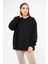 Siyah Kadın Oversize Basic Sweatshirt - Karmen 5