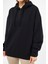 Kadın Oversize Basic Kapüşonlu Sweatshirt Siyah - Fruno 2