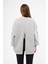 Gri Kadın Oversize Sırt Fermuarlı Sweatshirt - Fame 2