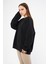 Siyah Kadın Oversize Basic Sweatshirt - Karmen 2