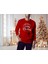 Erkek Kırmızı Oversize Kalın İçi Polarlı Merry Chrıstmas ve Kar Taneli Sweatshirt 2