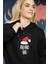 Siyah Yeni Yıl Yılbaşı Merry Christmas Özel Tasarım Yeniyıl Temalı Hediyelik Kapşonlu Sweatshirt 2