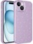 Apple iPhone 15 Plus Kılıf Kamera Korumalı Simli Lüks Koton Kapak Lila 1