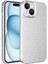 Apple iPhone 15 Plus Kılıf Kamera Korumalı Simli Lüks Koton Kapak Gümüş 1