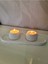 Dekoratif Tealight Mumluk Oval Tepsi Beton Set 2