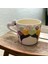 Ponsetya Ceramic & Lilies Atelier Özgür Kadın Renkli Çiçek Desen El Yapımı Mug Kupa Set 260 ml 5