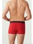 Erkek Kırmızı Gri Melanj Lacivert 3'lü Boxer 80336 4