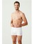Erkek 3'lü Beyaz Pamuklu Modal Boxer 80173 1
